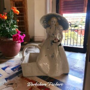 Brush USA McCoy Pottery Lady with Basket‎ Planter